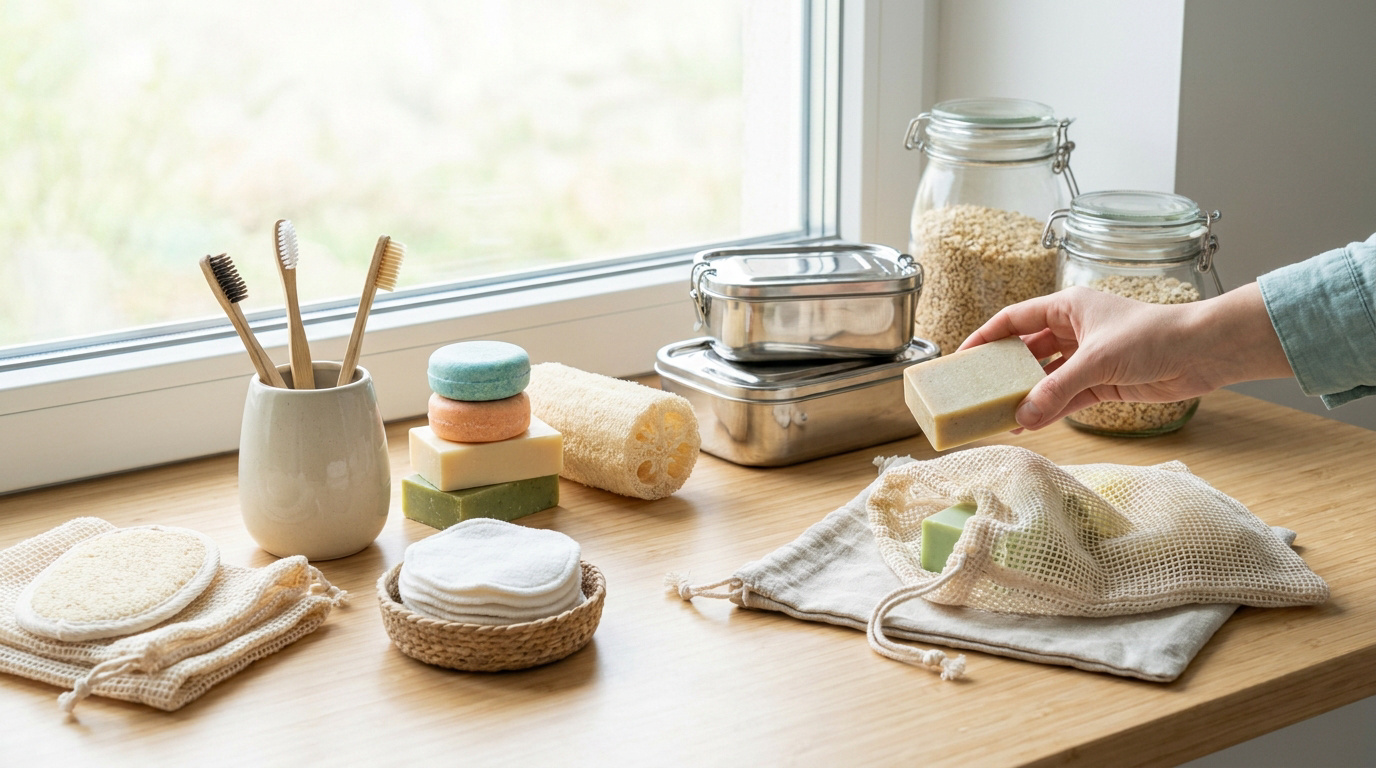 Accessoires zéro déchet pour la cuisine et la salle de bain