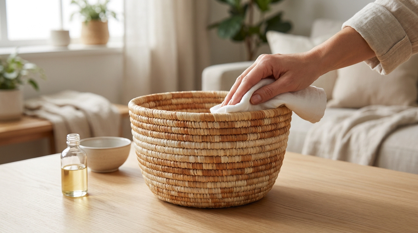 Entretenir un panier en fibres naturelles : osier, rotin, raphia